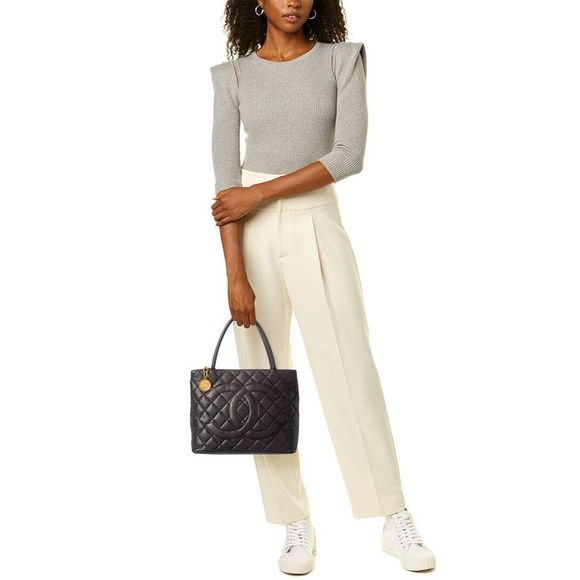 Chanel Black Quilted Caviar Leather Medallion Tote (Authentic Pre-Owned) - Picture 5 of 5